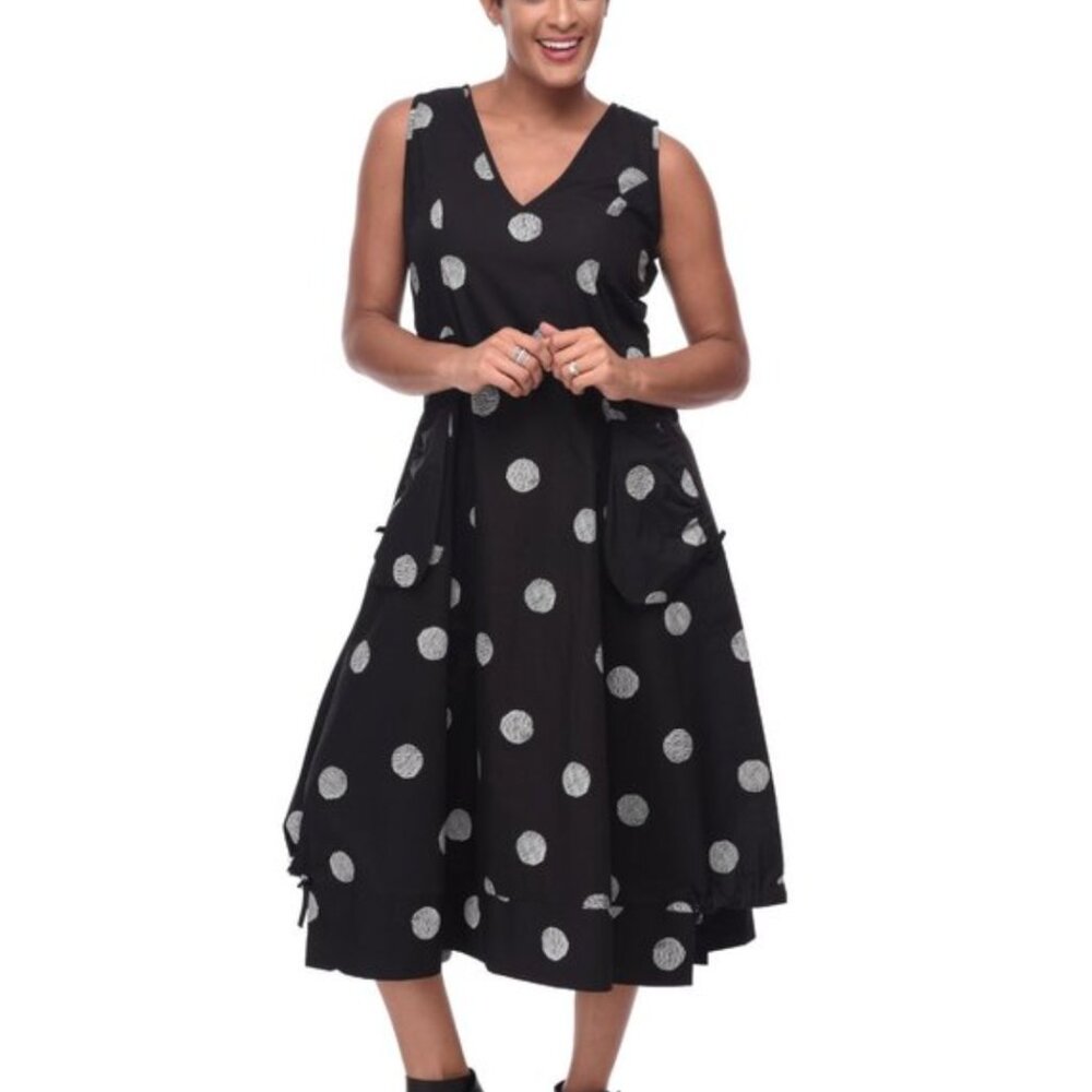 Snapdragon & Twig Funky Annie Polka Dot Dress Lagenlook Art to Wear